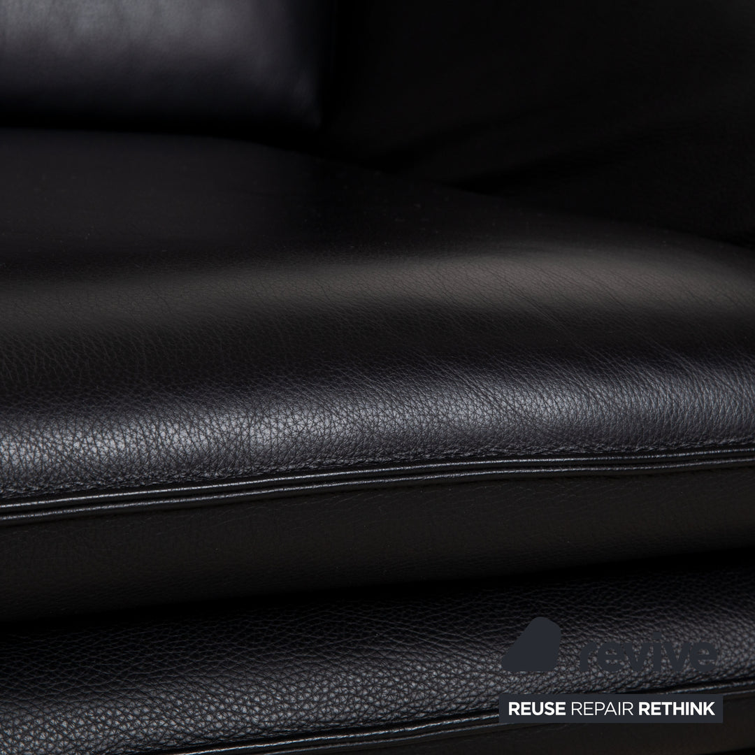 Laauser Atlanta Leder Sessel Schwarz