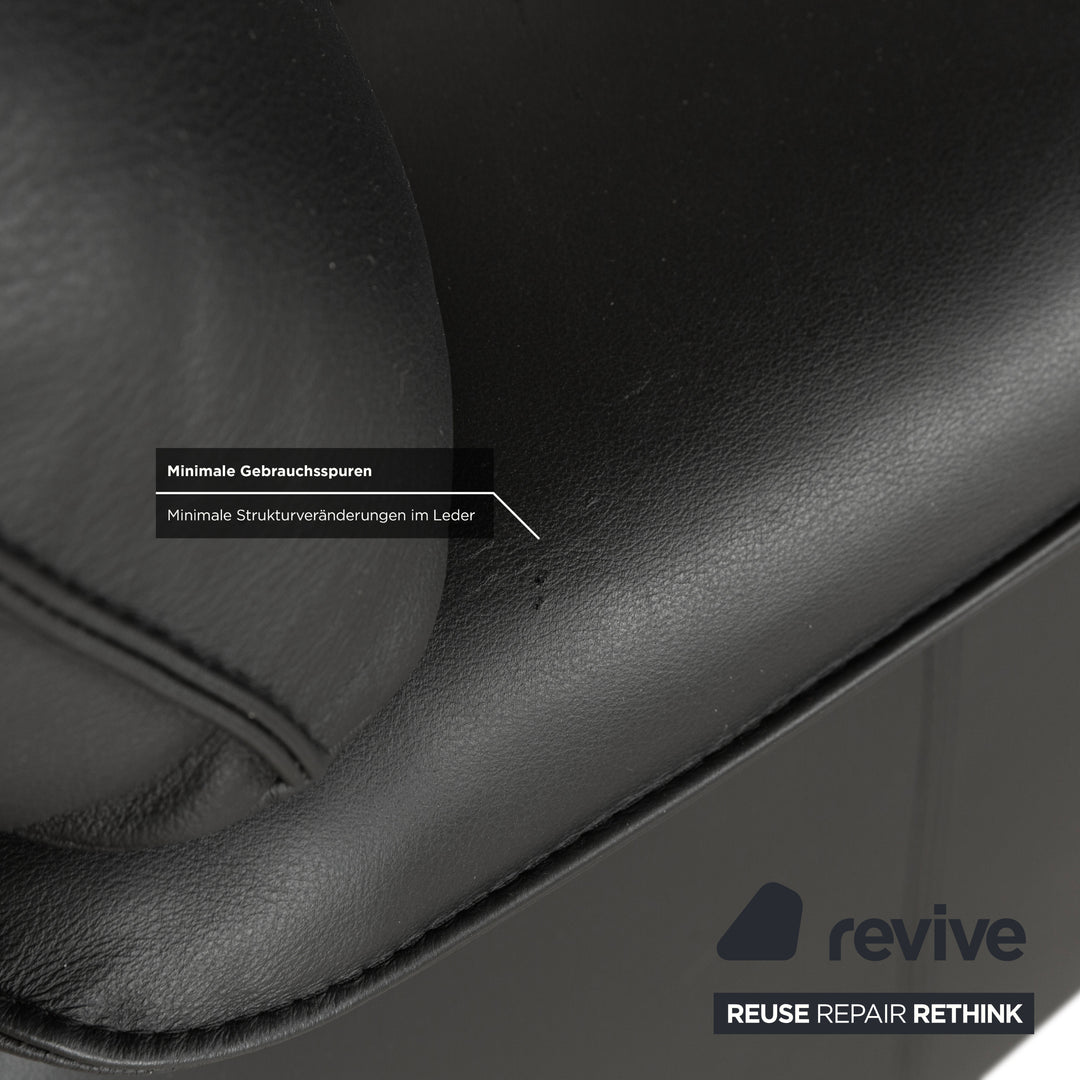 Laauser Atlanta Leder Sessel Schwarz