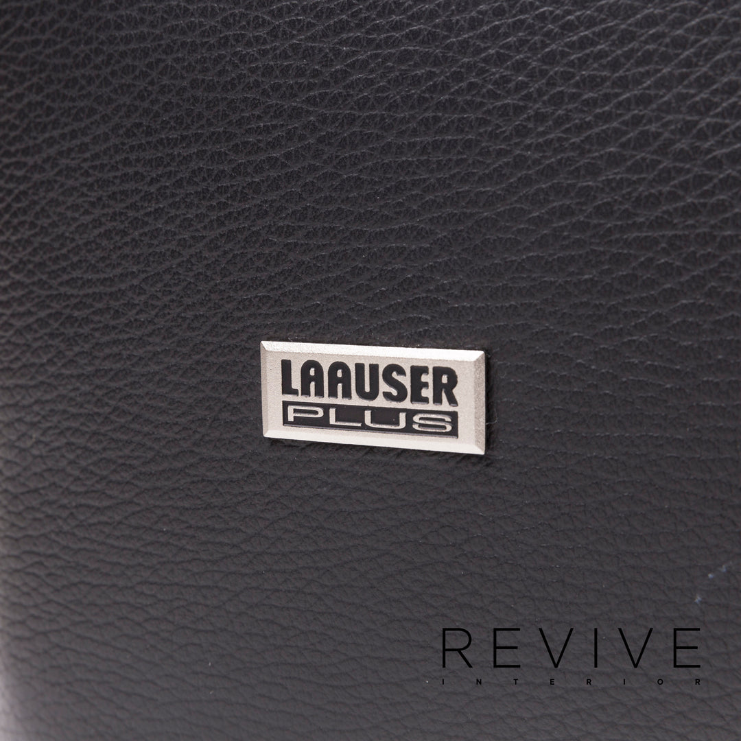 Laauser Flair Leather Sofa Set Black 1x Three-seater 1x Two-seater 1x Armchair #12555