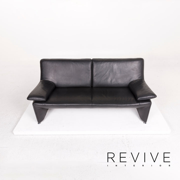 Laauser Flair Leather Sofa Set Black 1x Three-seater 1x Two-seater 1x Armchair #12555
