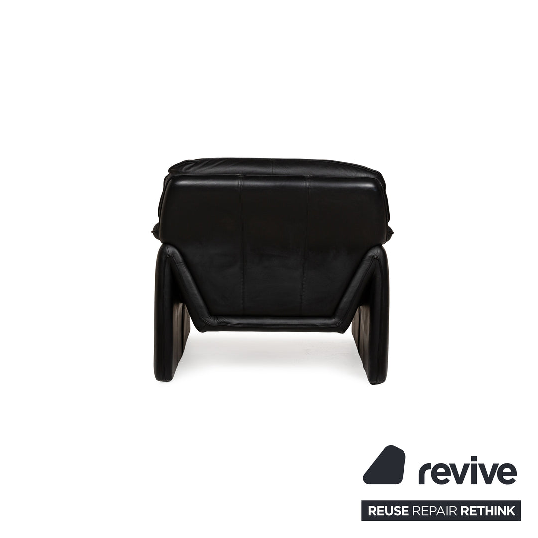 Laauser Atlanta Leather Sofa Set Black Three-Seater Armchair Couch