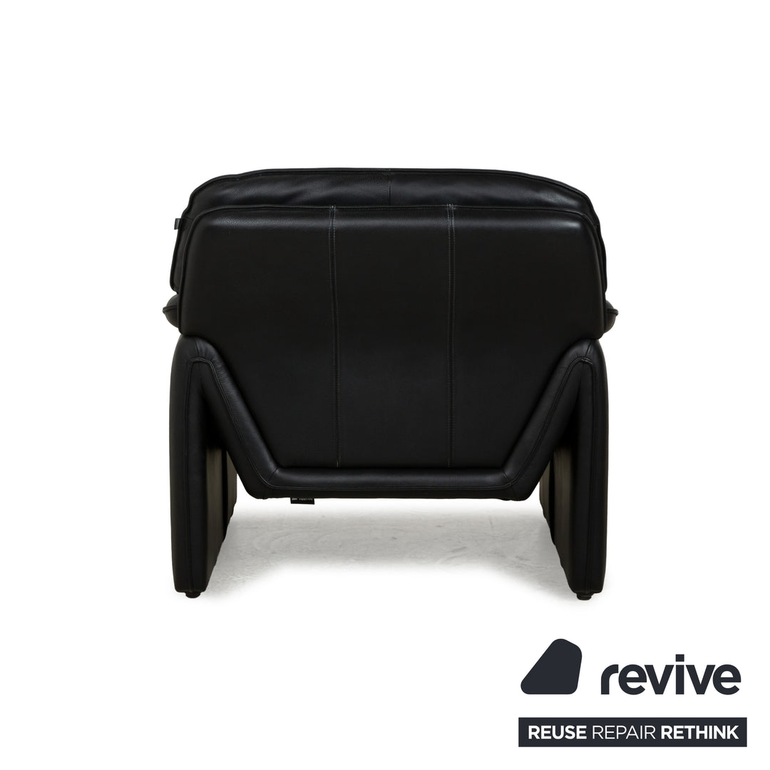 Laauser Atlanta Leder Sofa Garnitur Schwarz Dreisitzer Sessel Couch