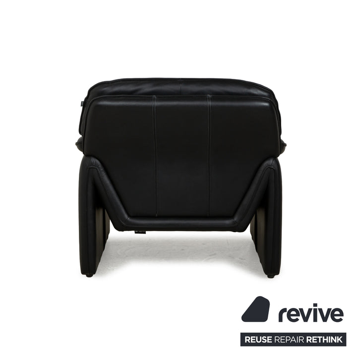 Laauser Atlanta Leder Sofa Garnitur Schwarz Dreisitzer Sessel Couch