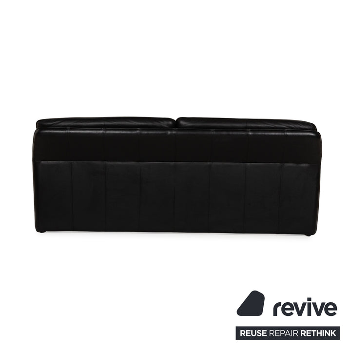 Laauser Atlanta Leather Sofa Set Black Three-Seater Armchair Couch
