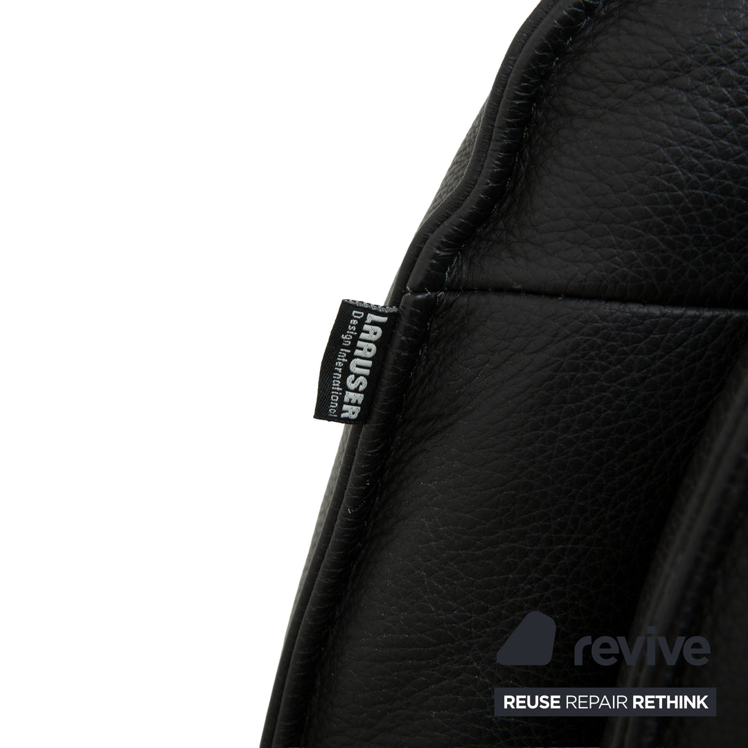 Laauser Atlanta Leder Sofa Garnitur Schwarz Dreisitzer Sessel Couch