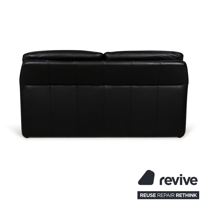 Laauser Atlanta Leder Sofa Garnitur Schwarz Dreisitzer Zweisitzer Couch