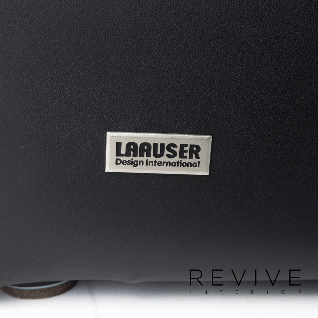 Laauser Atlanta Leder Sofa Garnitur Schwarz Dreisitzer Zweisitzer #11629