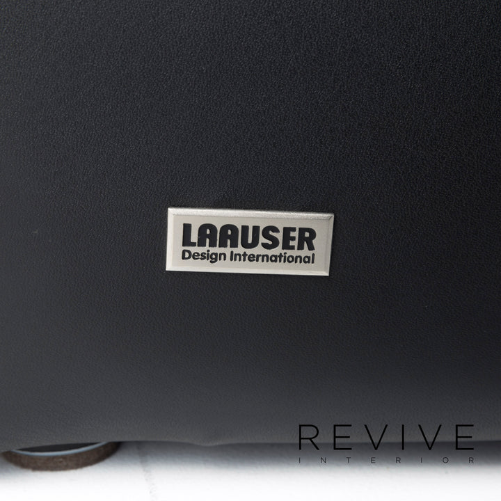 Laauser Atlanta Leder Sofa Garnitur Schwarz Dreisitzer Zweisitzer #11629