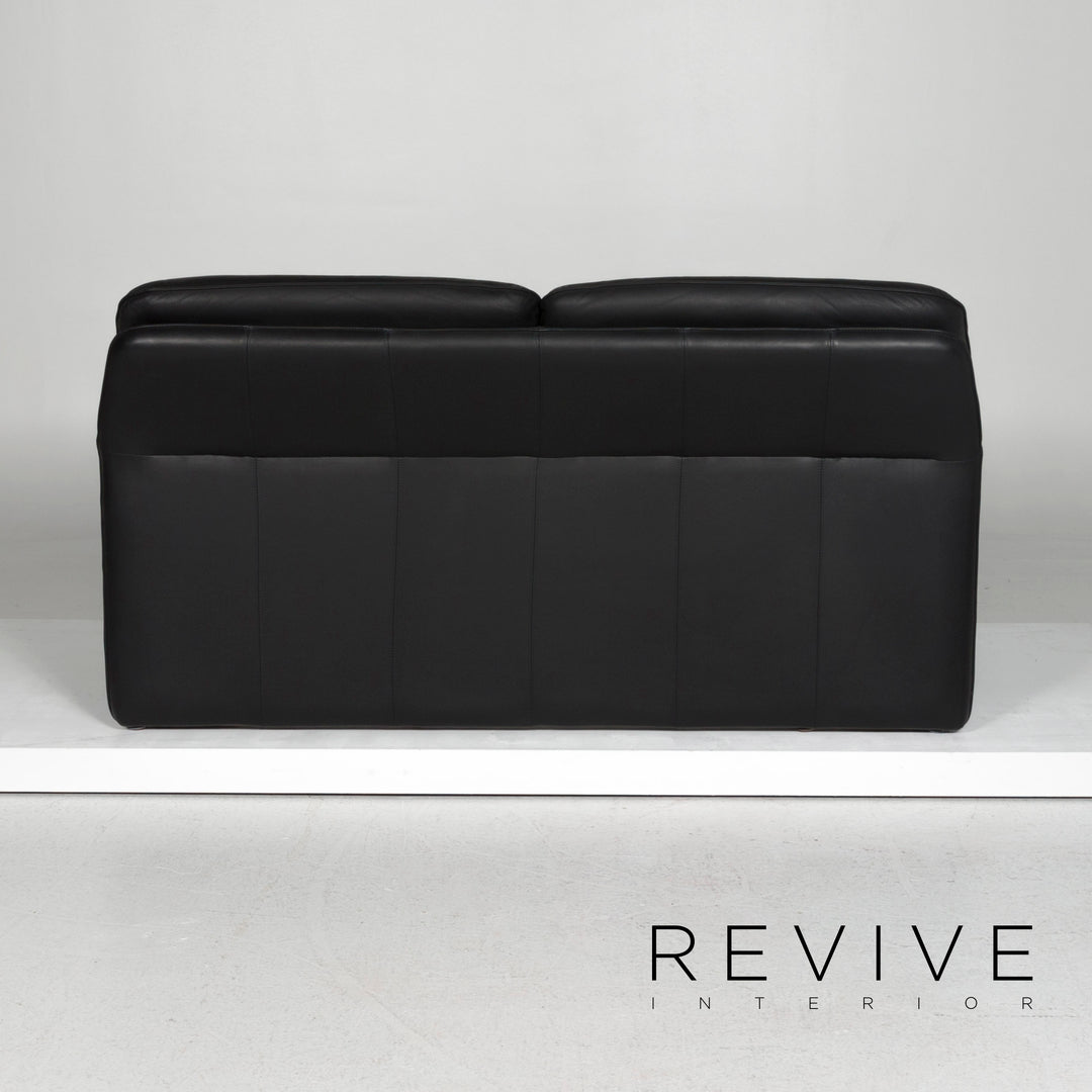 Laauser Atlanta Leder Sofa Garnitur Schwarz Dreisitzer Zweisitzer #11629