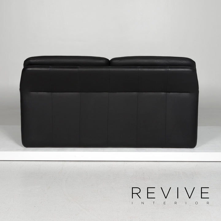Laauser Atlanta Leder Sofa Garnitur Schwarz Dreisitzer Zweisitzer #11629
