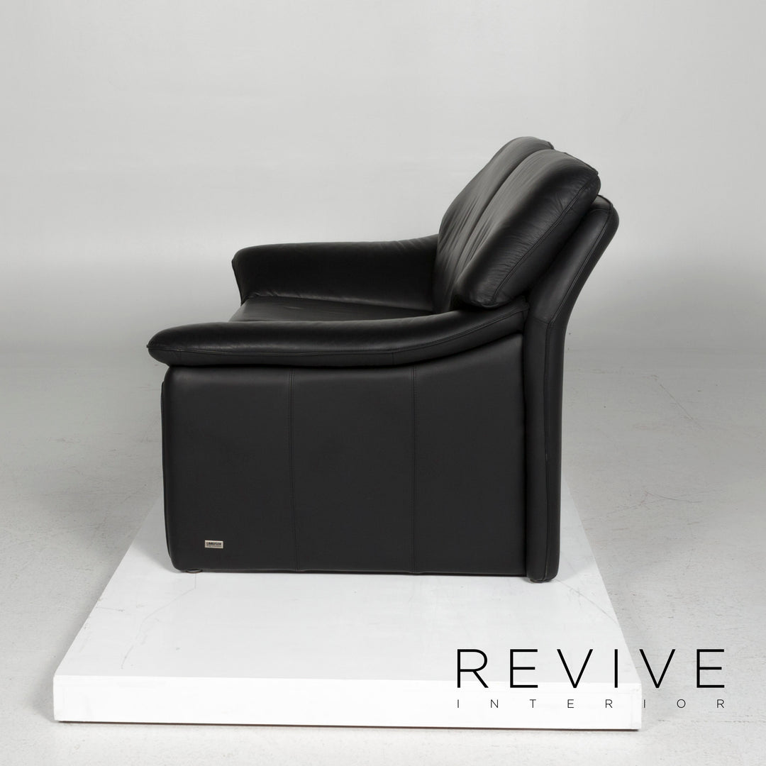 Laauser Atlanta Leder Sofa Garnitur Schwarz Dreisitzer Zweisitzer #11629