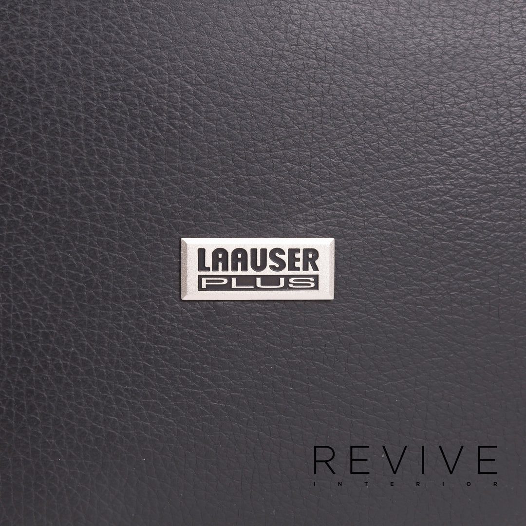 Laauser Flair Leather Sofa Black Two-Seater Couch #12373