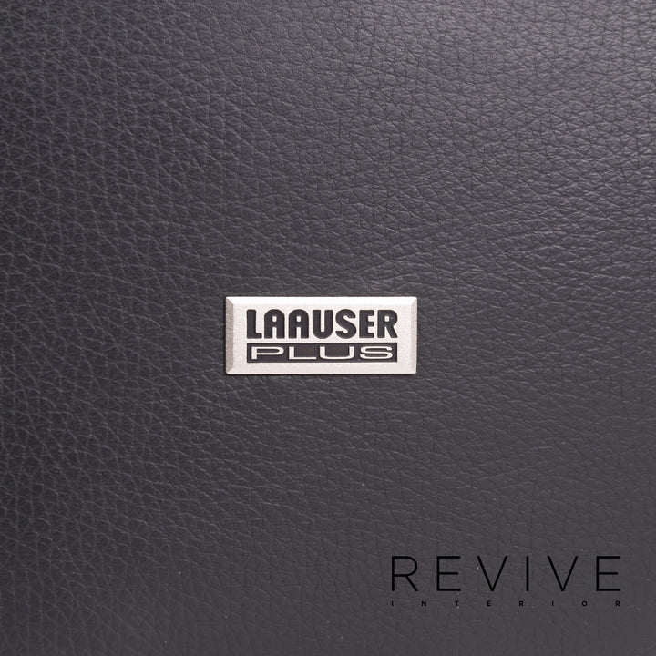 Laauser Flair Leather Sofa Black Two-Seater Couch #12373
