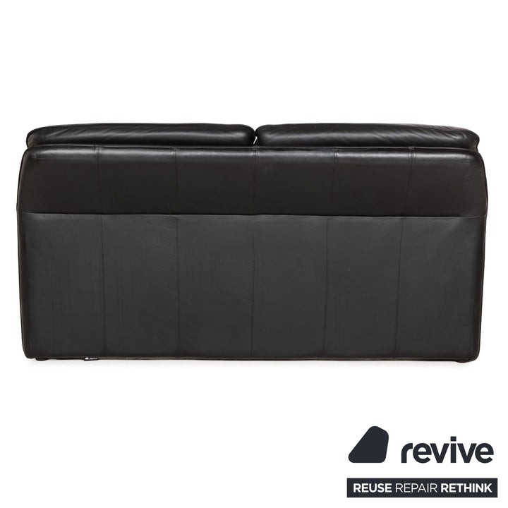 Laauser Atlanta Leather Sofa Black Two Seater Couch
