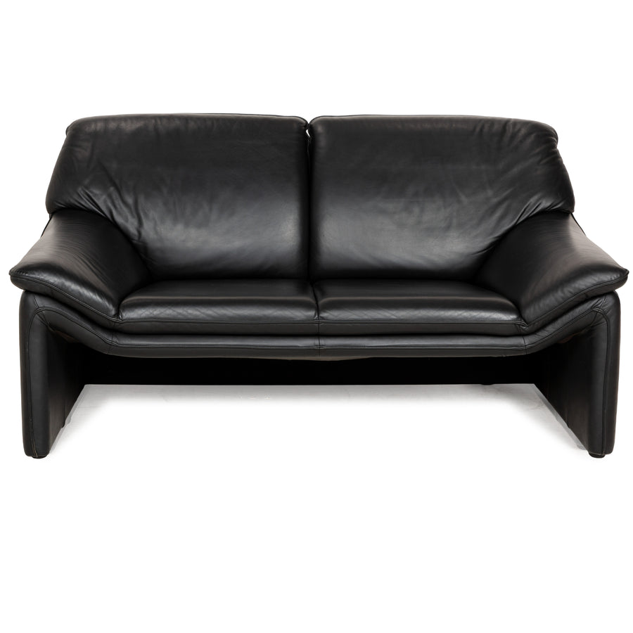 Laauser Atlanta Leather Sofa Black Two Seater Couch
