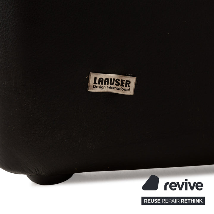 Laauser Atlanta Leder Sofa Schwarz Zweisitzer Couch