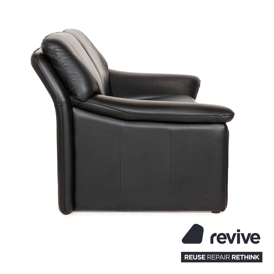 Laauser Atlanta Leder Sofa Schwarz Zweisitzer Couch