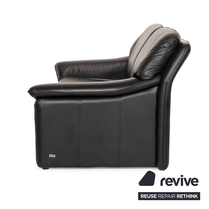 Laauser Atlanta Leder Sofa Schwarz Zweisitzer Couch