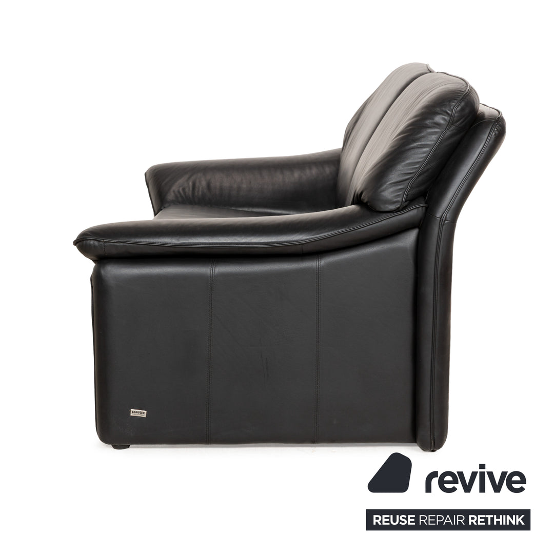 Laauser Atlanta Leder Sofa Schwarz Zweisitzer Couch