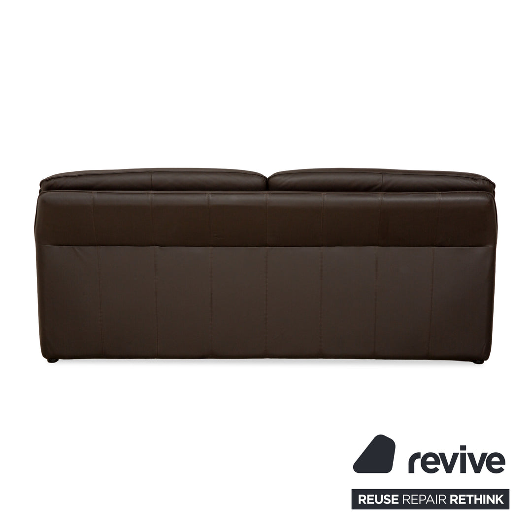 Laauser Atlanta Leather Two-Seater Brown Sofa Couch