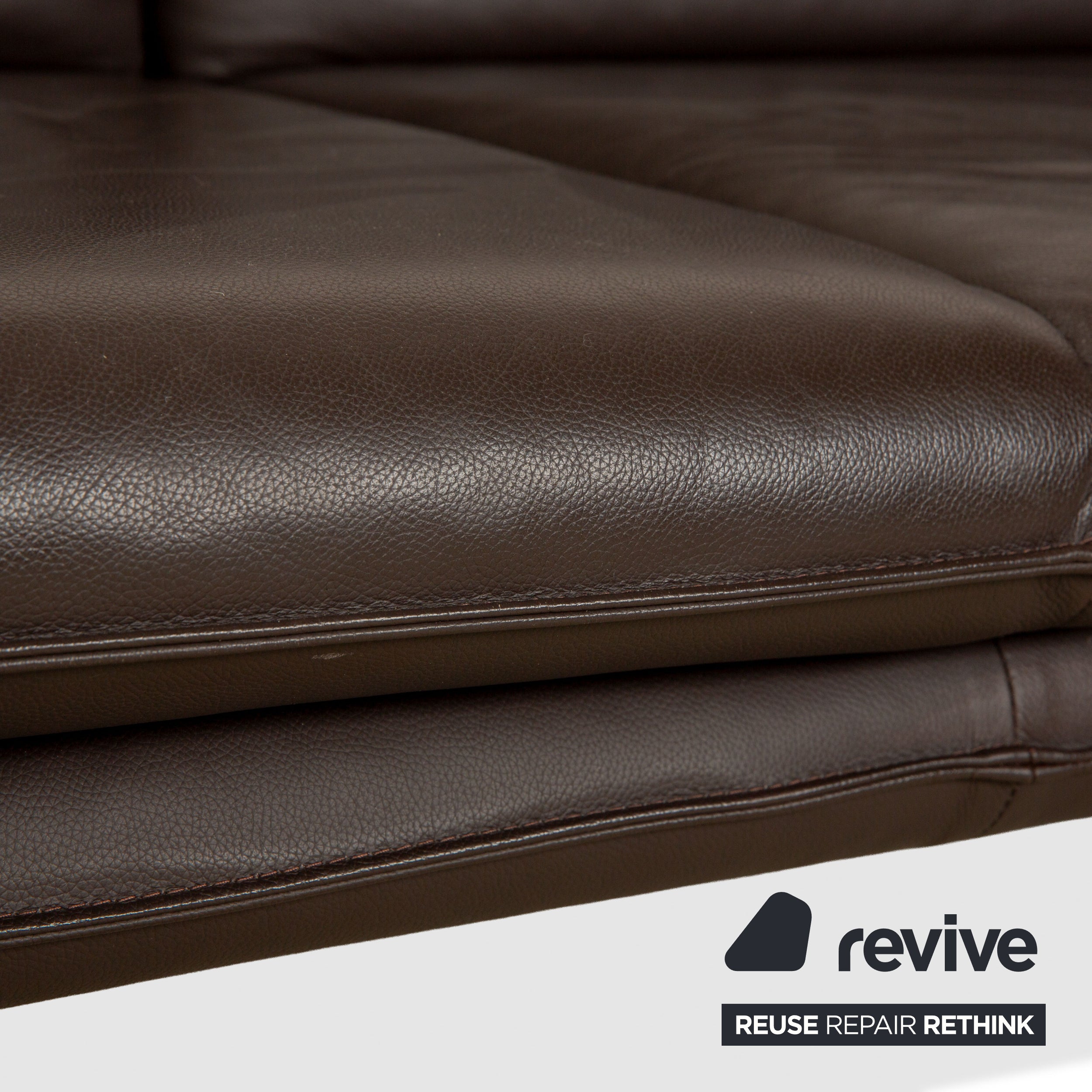 Laauser Atlanta Leather Two-Seater Brown Sofa Couch
