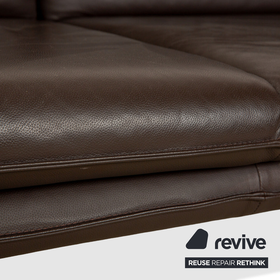 Laauser Atlanta Leder Zweisitzer Braun Sofa Couch