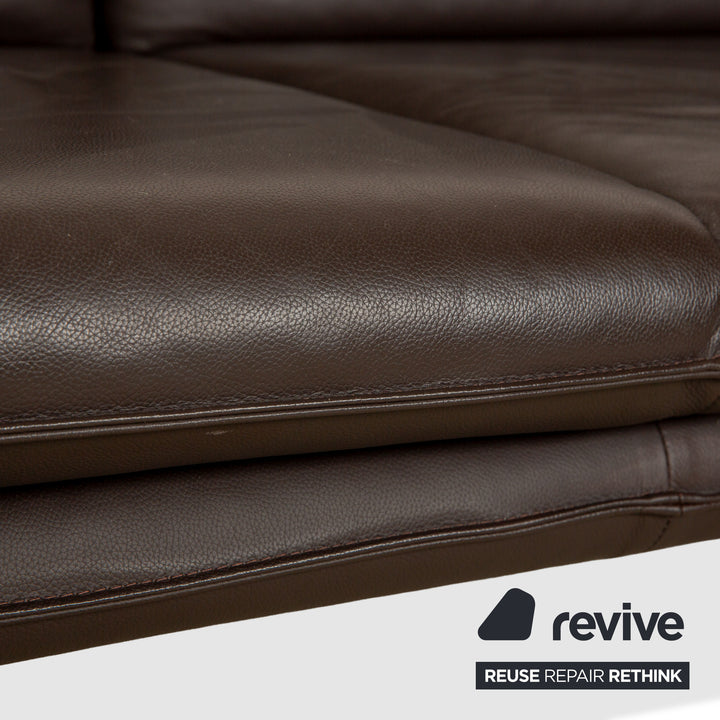 Laauser Atlanta Leder Zweisitzer Braun Sofa Couch