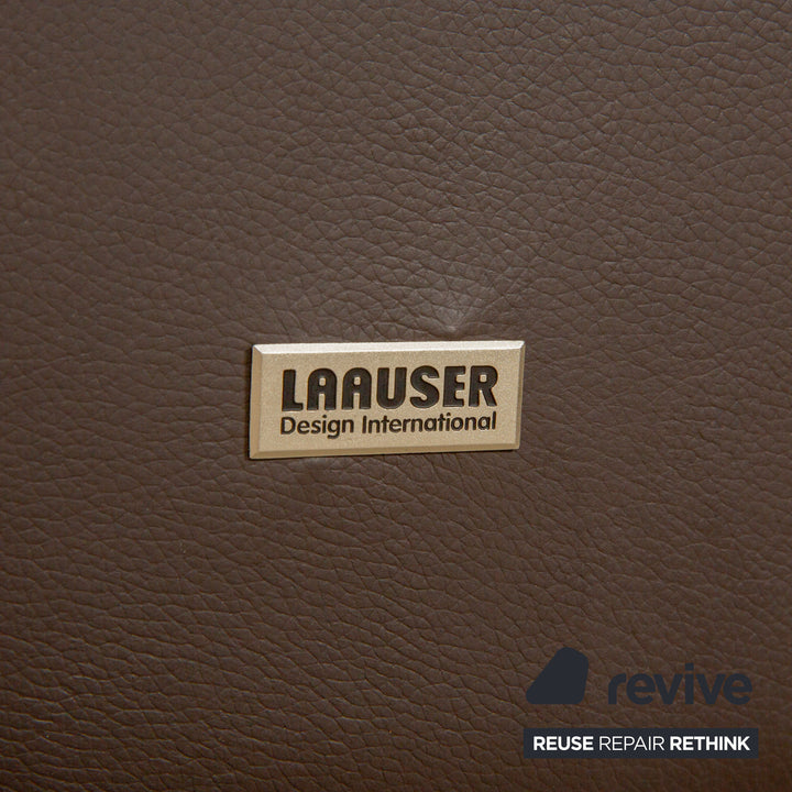 Laauser Atlanta Leather Two-Seater Brown Sofa Couch