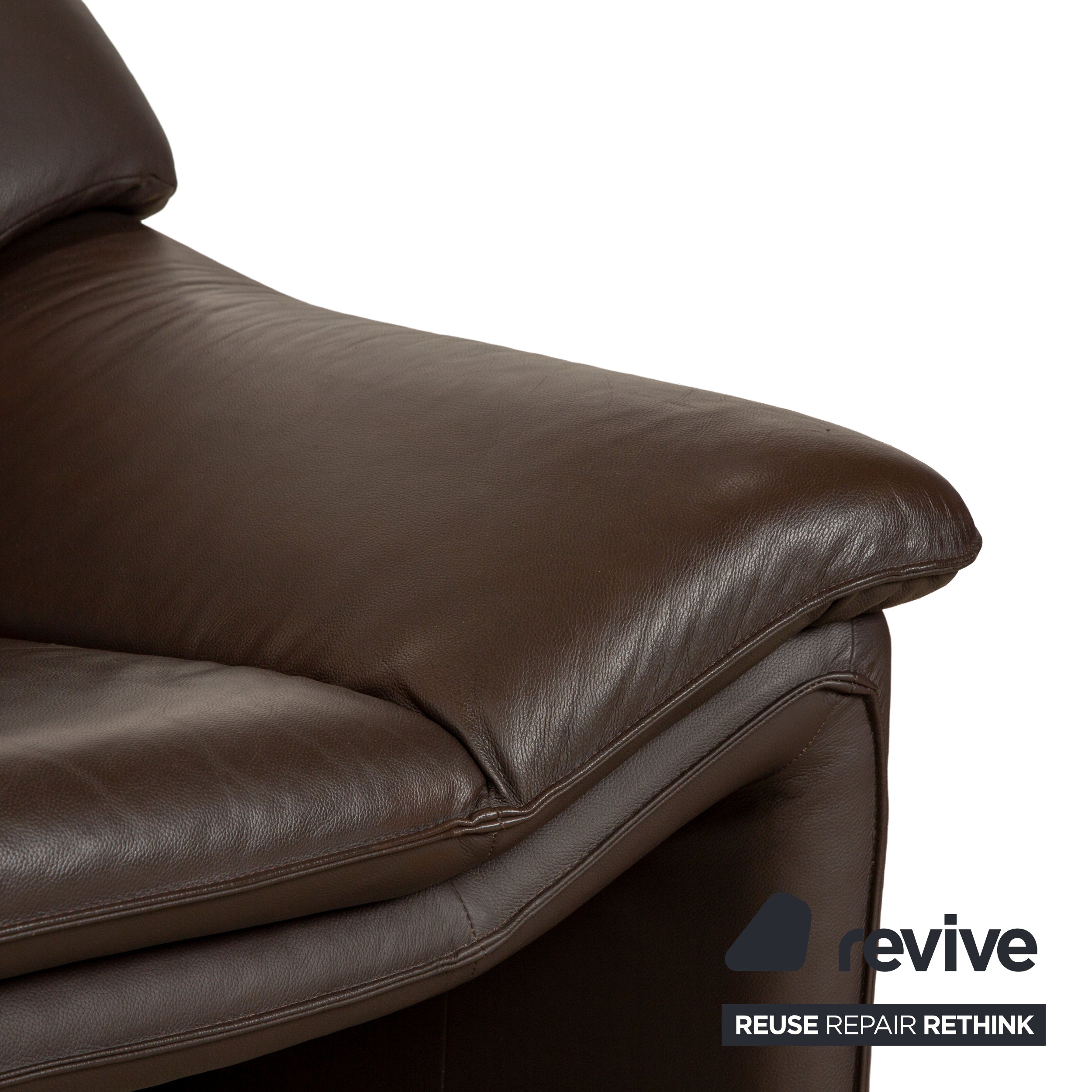 Laauser Atlanta Leather Two-Seater Brown Sofa Couch