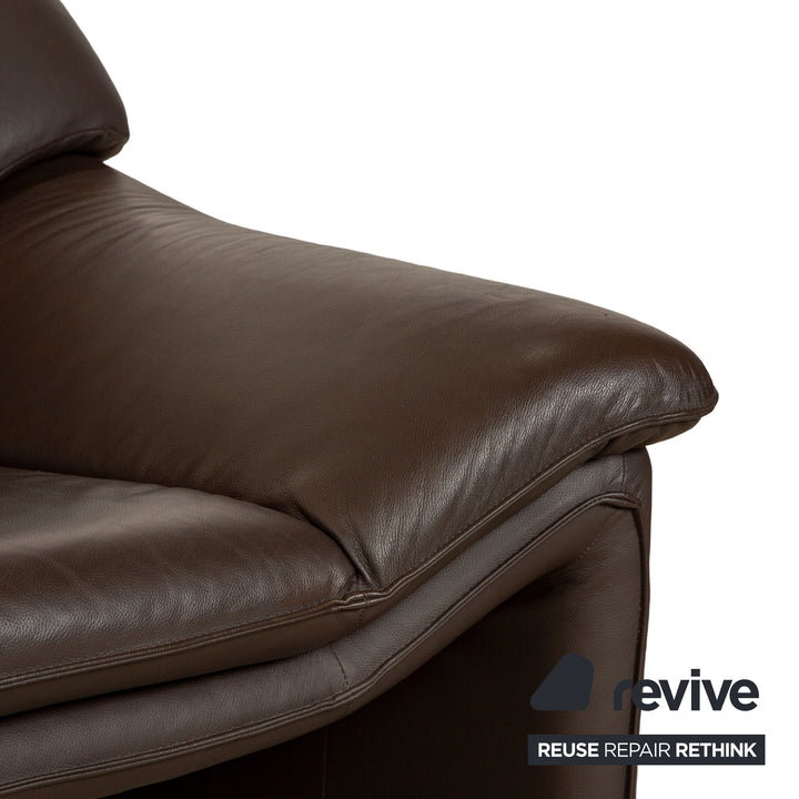 Laauser Atlanta Leder Zweisitzer Braun Sofa Couch
