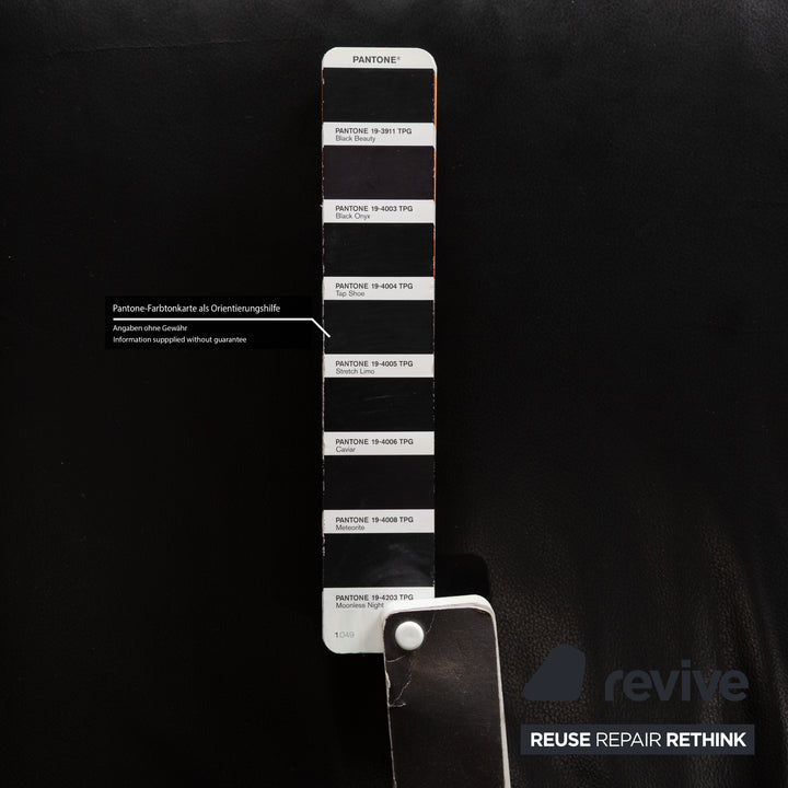 Laauser Atlanta Leather Two Seater Black Sofa Couch