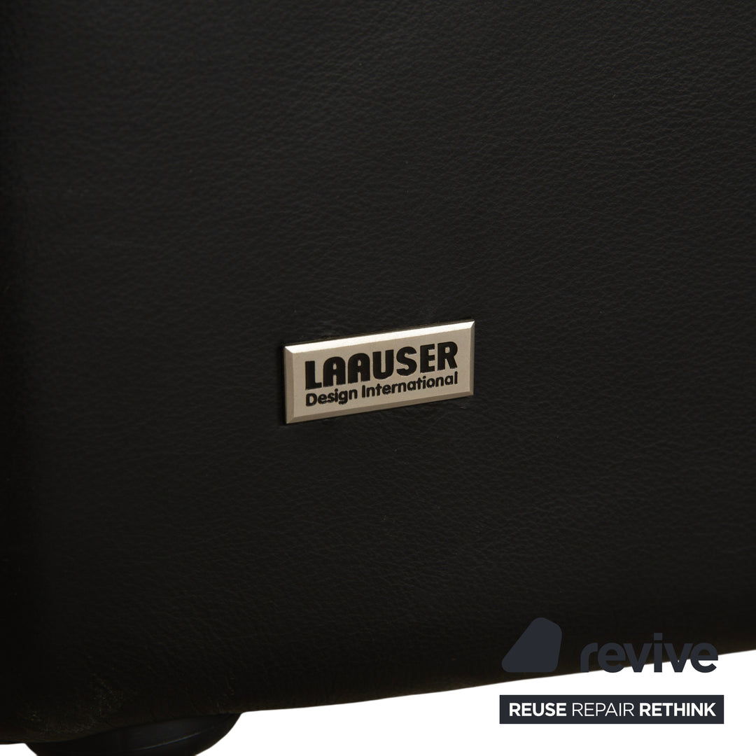 Laauser Atlanta Leder Zweisitzer Schwarz Sofa Couch