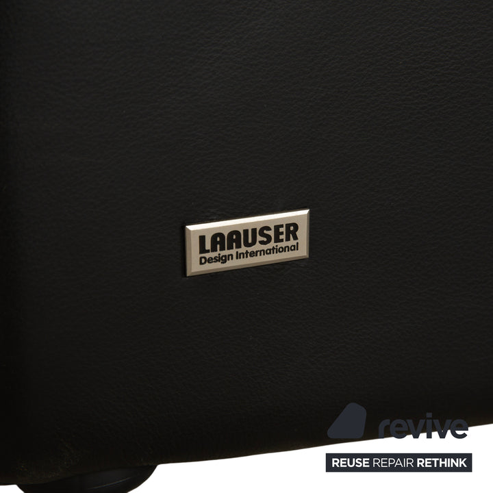 Laauser Atlanta Leder Zweisitzer Schwarz Sofa Couch