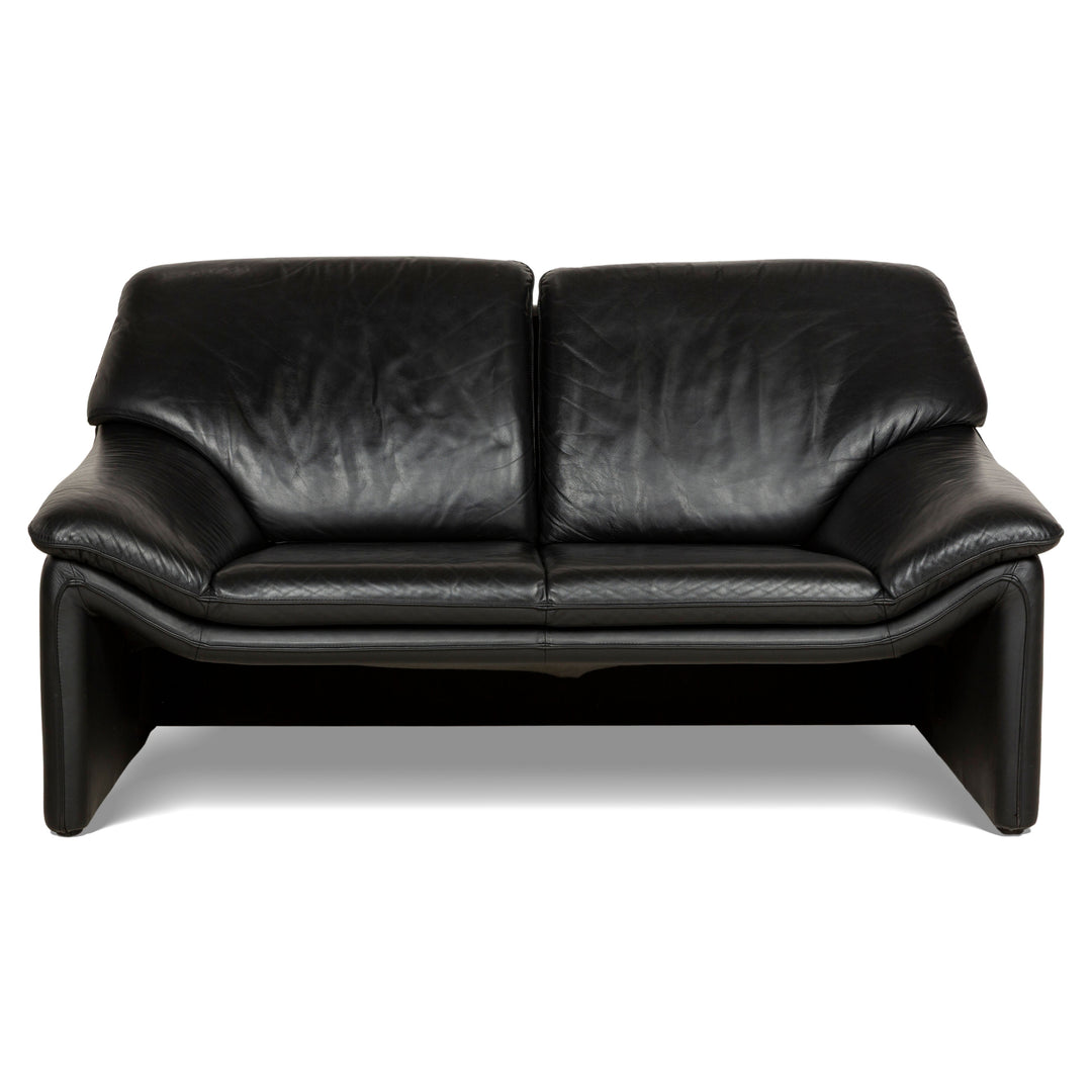 Laauser Atlanta Leder Zweisitzer Schwarz Sofa Couch
