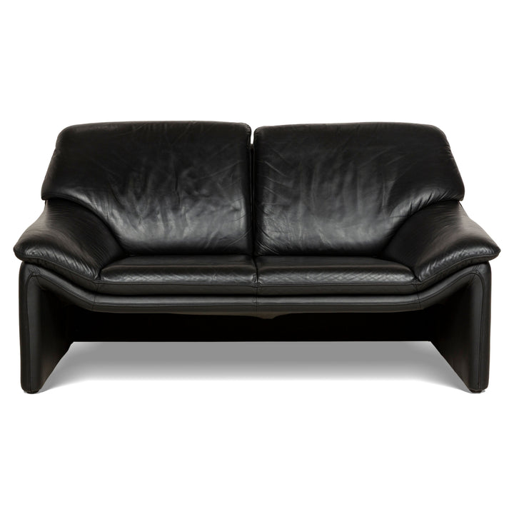 Laauser Atlanta Leder Zweisitzer Schwarz Sofa Couch
