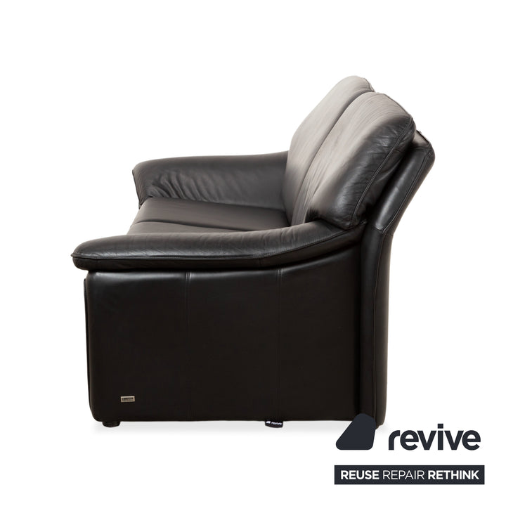 Laauser Atlanta Leder Zweisitzer Schwarz Sofa Couch