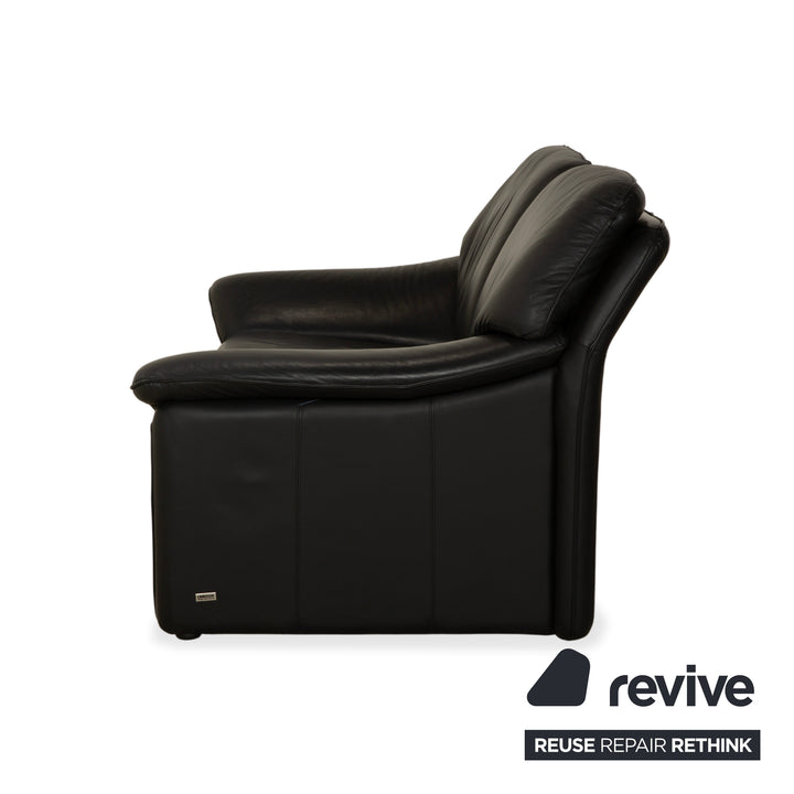 Laauser Atlanta Leder Zweisitzer Schwarz Sofa Couch