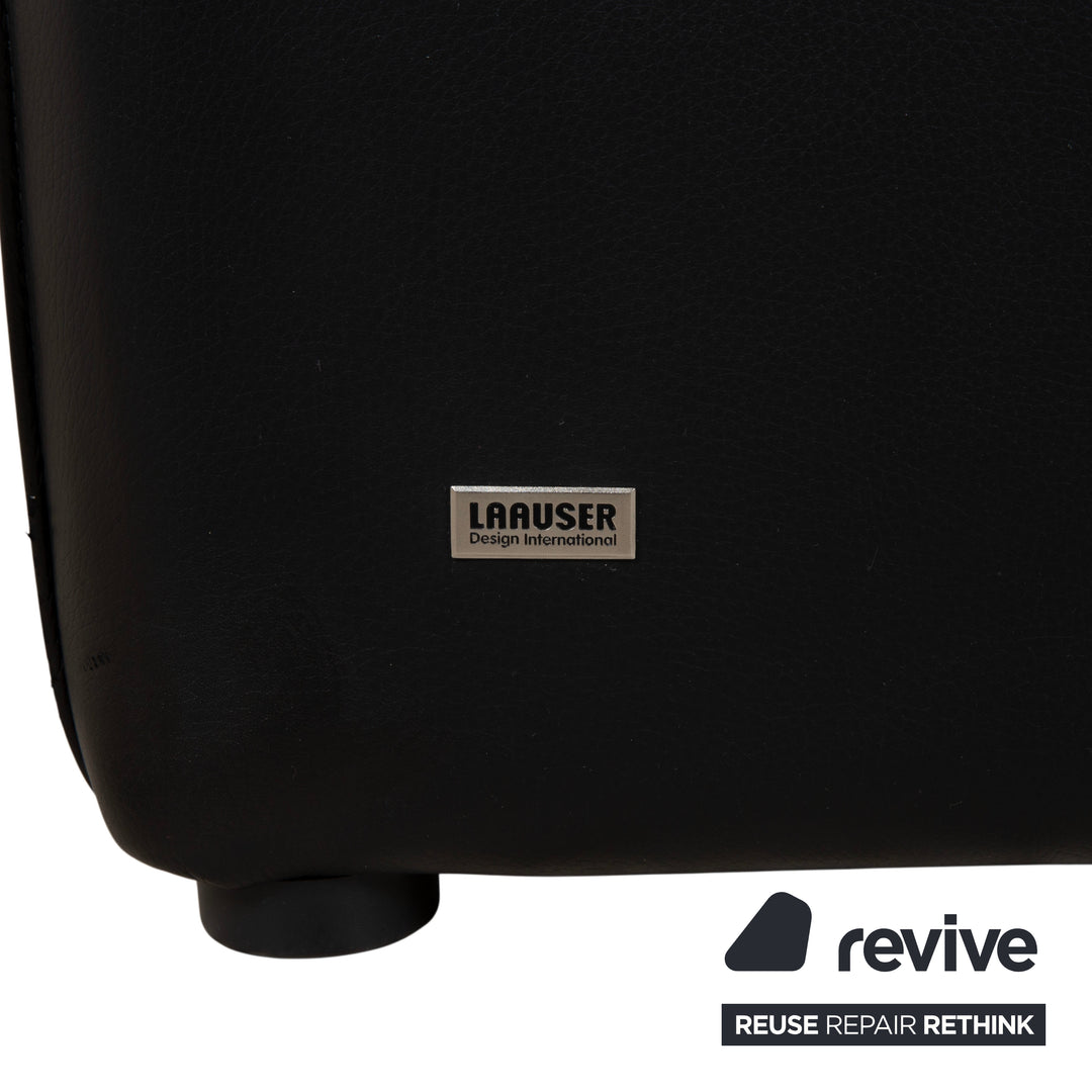 Laauser Atlanta Leder Zweisitzer Schwarz Sofa Couch