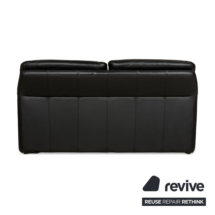 Laauser Atlanta Leder Zweisitzer Schwarz Sofa Couch