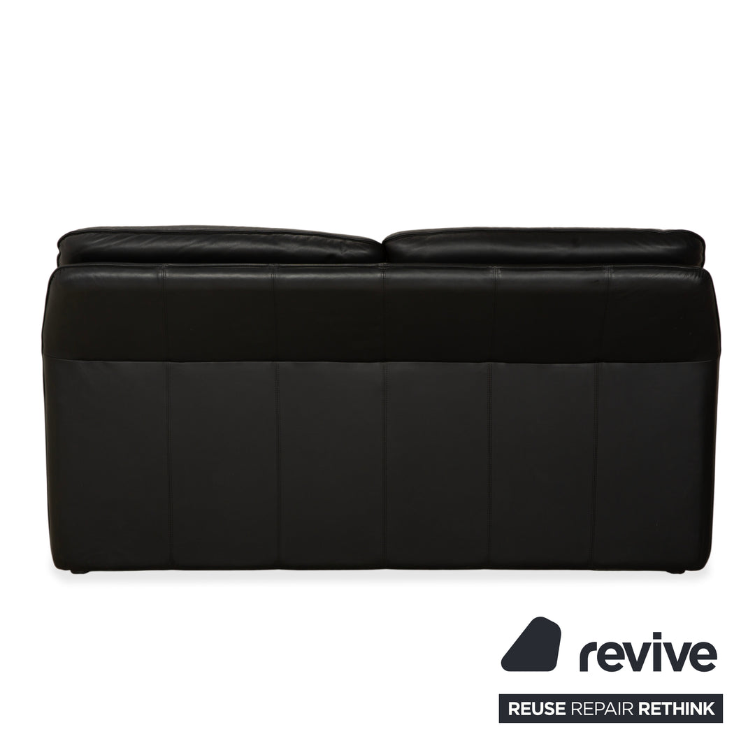 Laauser Atlanta Leder Zweisitzer Schwarz Sofa Couch