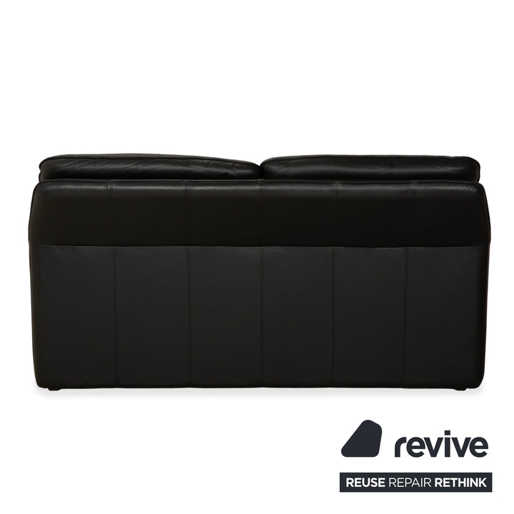 Laauser Atlanta Leder Zweisitzer Schwarz Sofa Couch