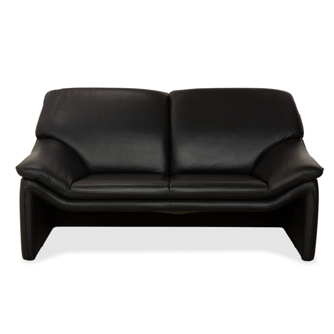 Laauser Atlanta Leder Zweisitzer Schwarz Sofa Couch
