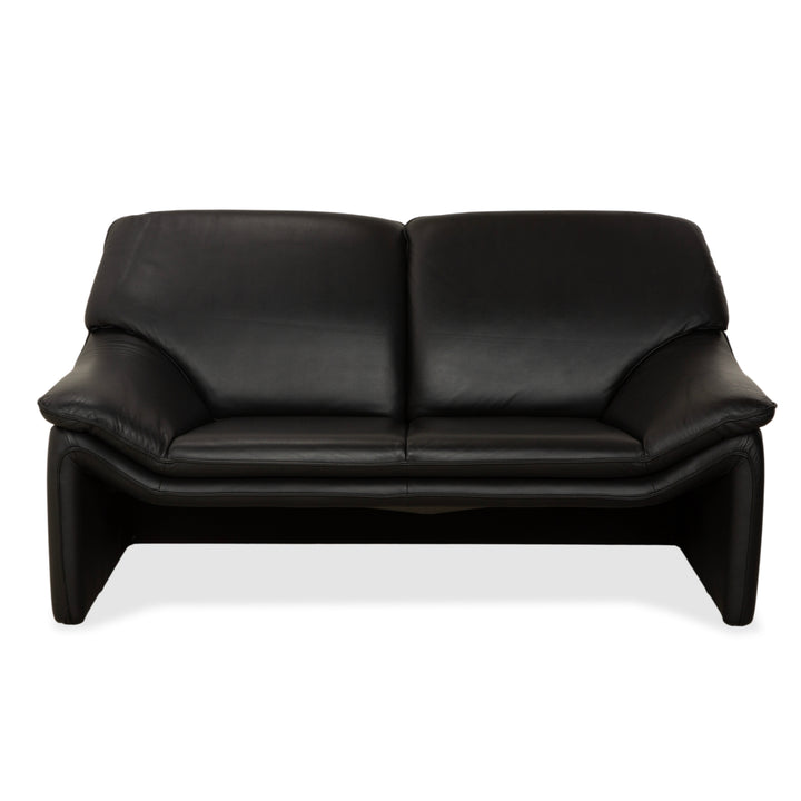 Laauser Atlanta Leder Zweisitzer Schwarz Sofa Couch