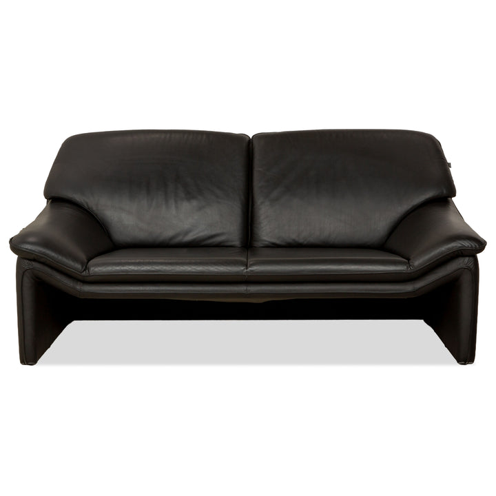 Laauser Atlanta Leder Zweisitzer Schwarz Sofa Couch