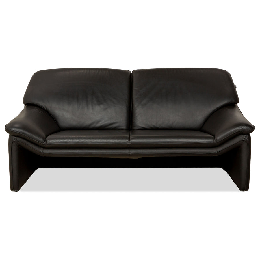 Laauser Atlanta Leder Zweisitzer Schwarz Sofa Couch