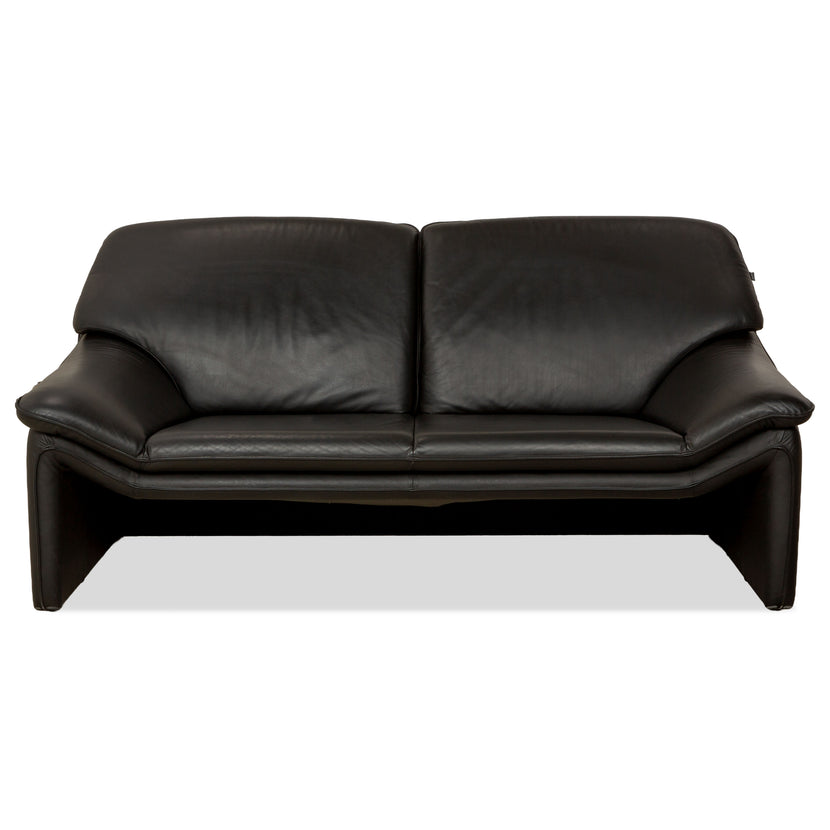 Laauser Atlanta Leder Zweisitzer Schwarz Sofa Couch
