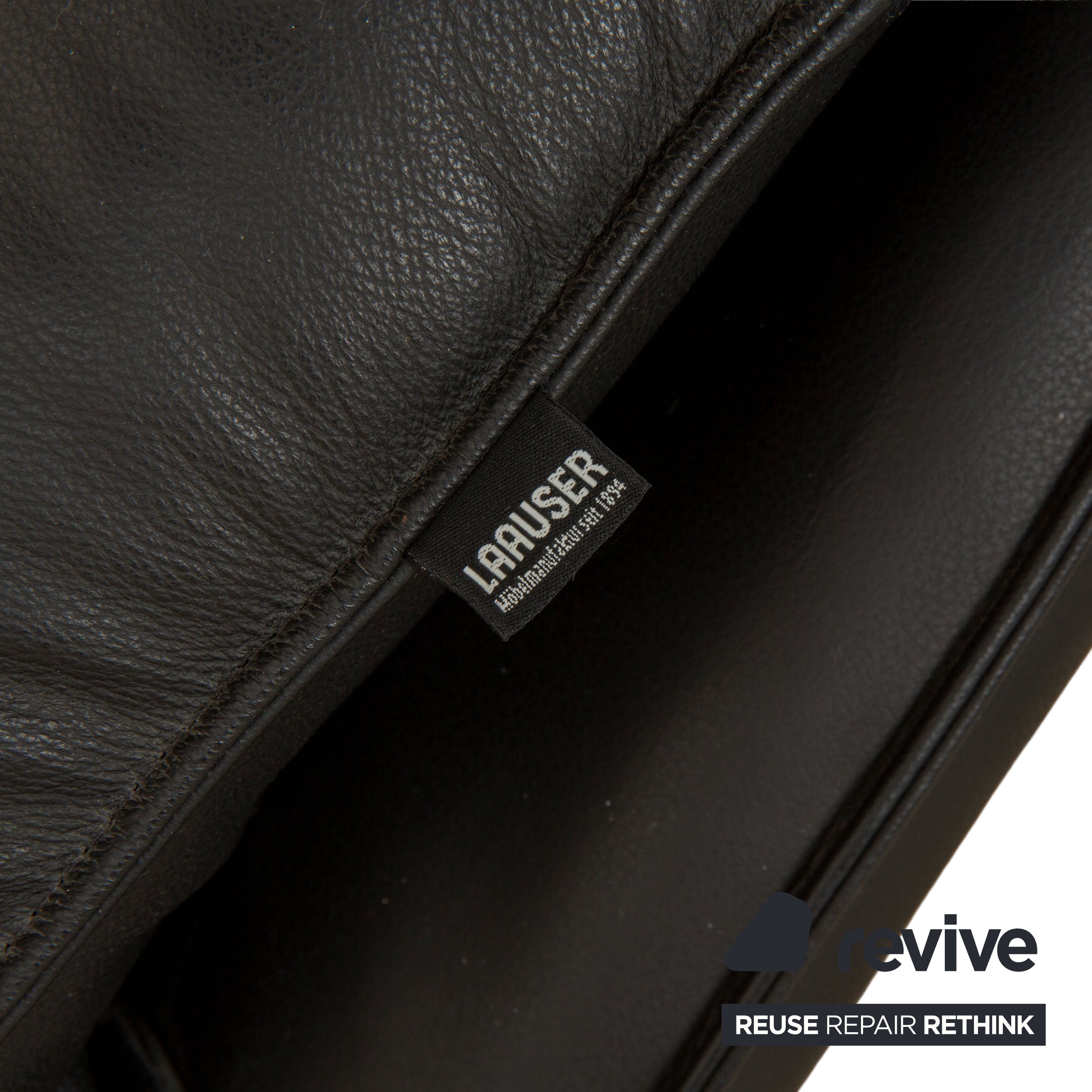 Laauser Atlanta Leder Zweisitzer Schwarz Sofa Couch