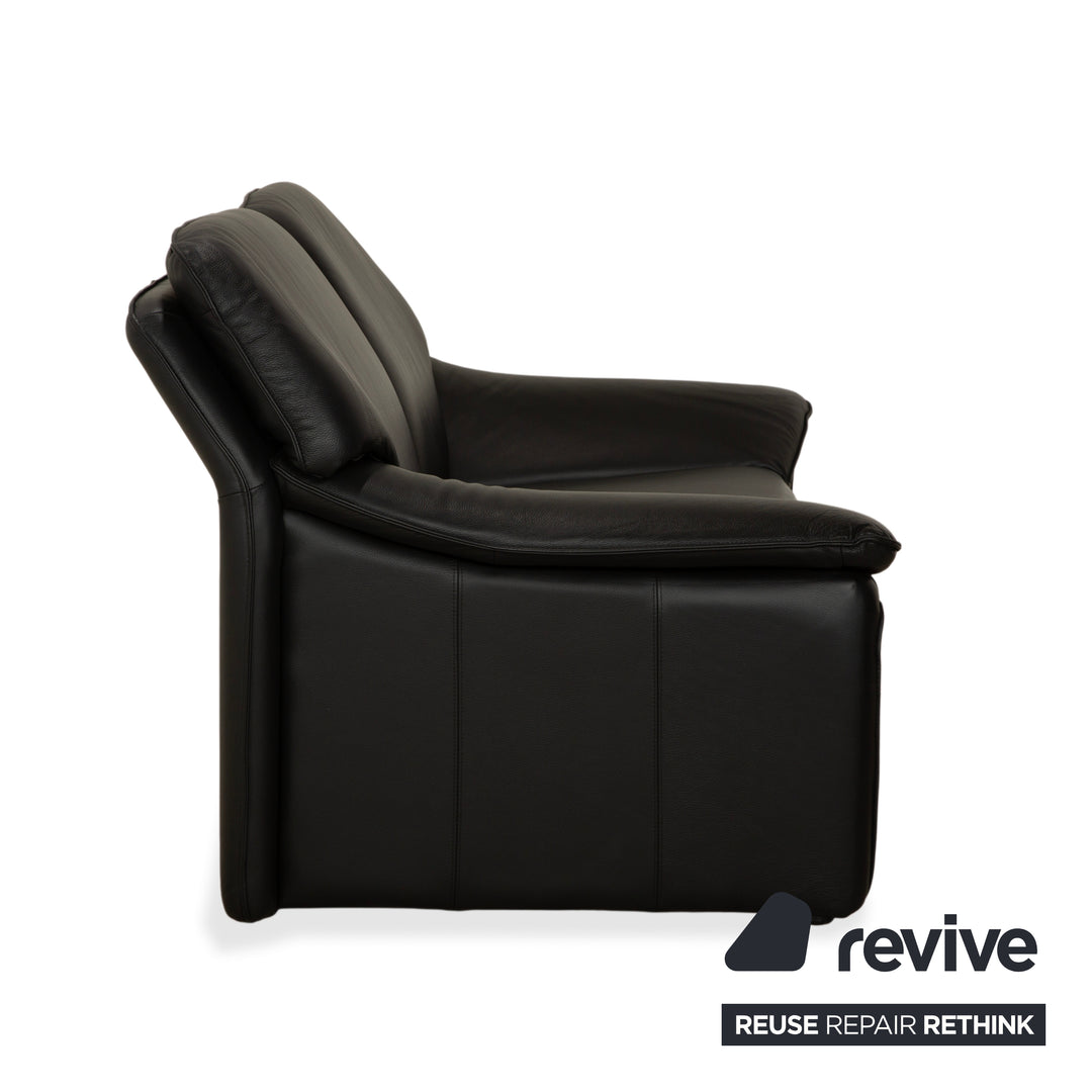 Laauser Atlanta Leder Zweisitzer Schwarz Sofa Couch