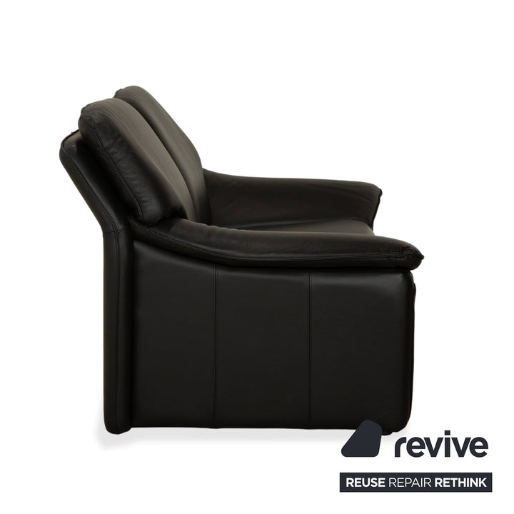 Laauser Atlanta Leder Zweisitzer Schwarz Sofa Couch