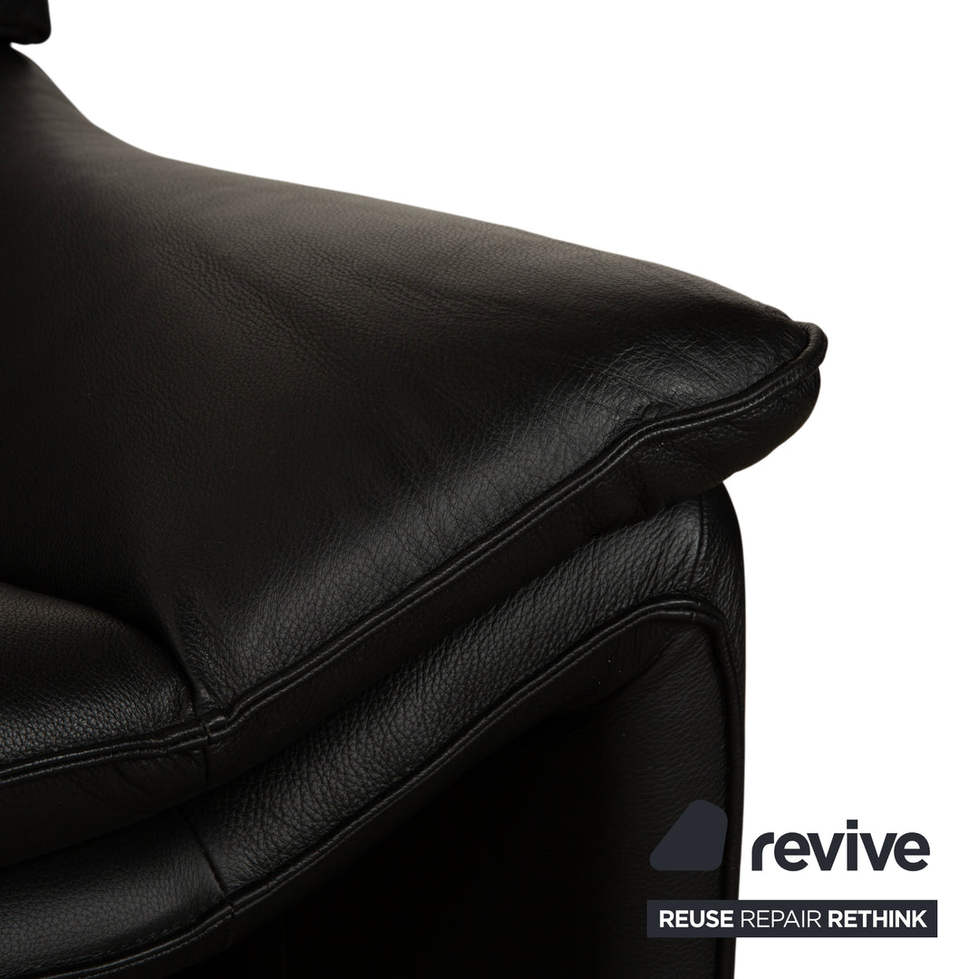 Laauser Atlanta Leder Zweisitzer Schwarz Sofa Couch